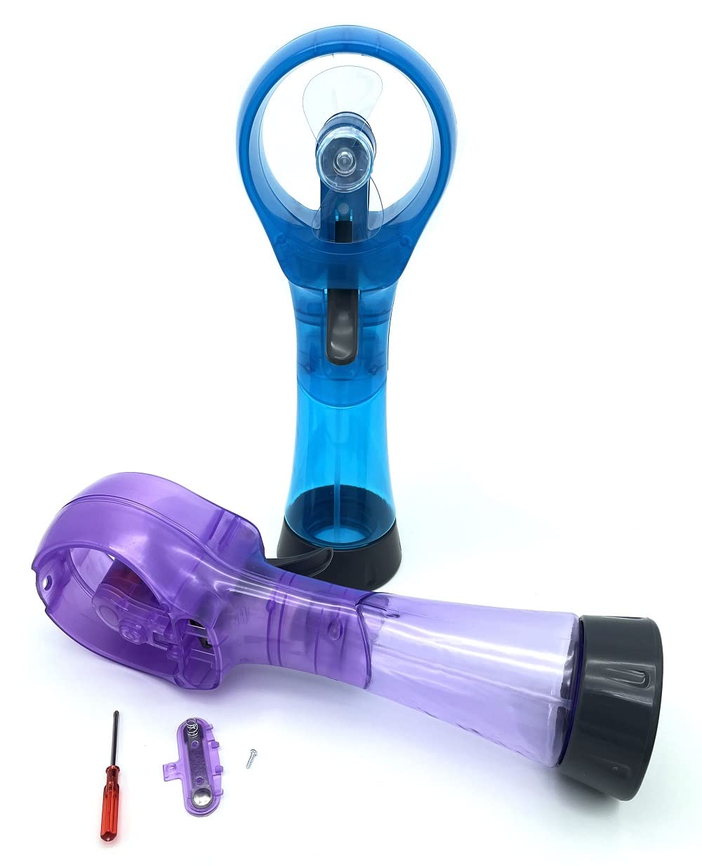 Portable Handheld Water Misting Fan - Battery Operated Cooling Fan for Outdoor, Patio, Camping & Travel - 3 Pack (Green, Purple, Sky Blue) - Perfect for Backyard BBQ, Beach Days & Summer Activities