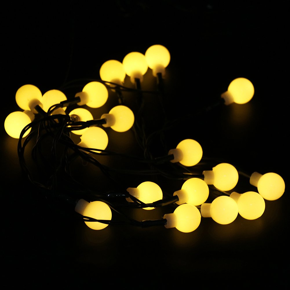 XUNATA 31ft 50 LED Solar Powered Waterproof Outdoor String Lights - Warm White Fairy Globe Lights for Garden, Yard, Home, Landscape & Christmas Decorations | Perfect for Patio, Backyard, Wedding & Holiday Lighting