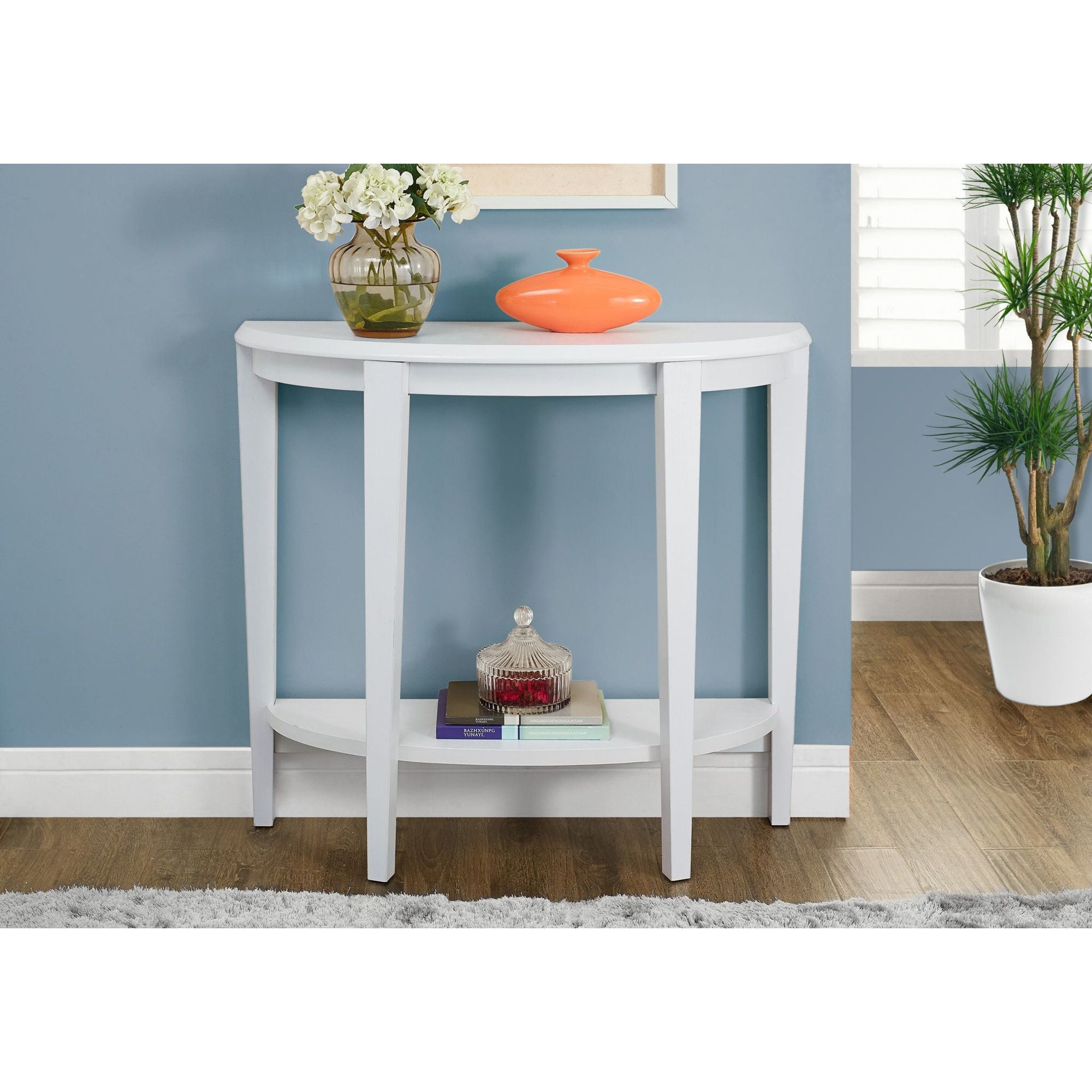 Modern Alora Console Table - Entryway Sofa Table with Storage Shelf, Farmhouse Style Hallway Accent Table for Living Room, Bedroom & Foyer Decor