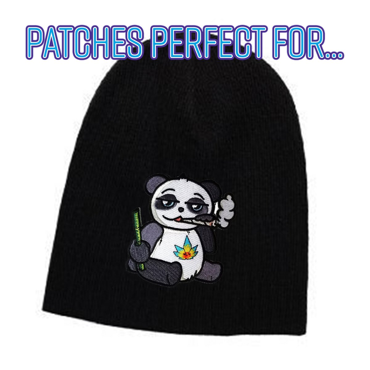 Cute Panda Bear Iron-On Embroidered Patch - Funny Pot Leaf Design for Jackets, Backpacks & DIY Crafts - Perfect for Stoner Gifts & Festival Accessories