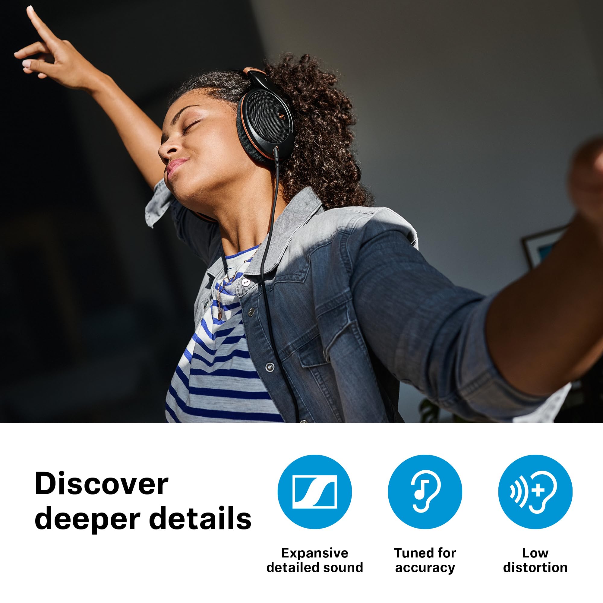 Sennheiser HD 505 Professional Over-Ear Wired Headphones with Crystal Clear Sound, Balanced Bass & Ultra Comfort for Music, Gaming & Office Work - Includes 1.8m Cable & Drawstring Bag (Copper Edition) - Perfect for Audiophiles, Streamers & Remote Workers