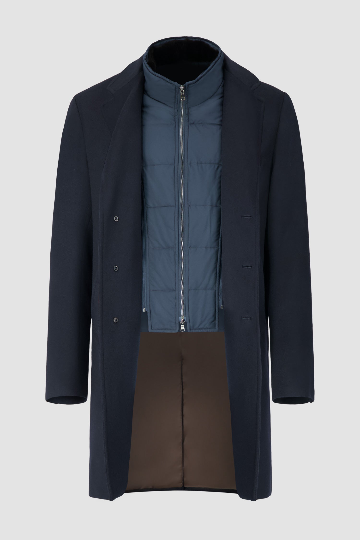 Barba Napoli Navy Coat with Removable Jacket - Premium Men's Winter Overcoat for Business & Formal Occasions | Water-Resistant & Warm Outerwear for Office, Travel & Special Events