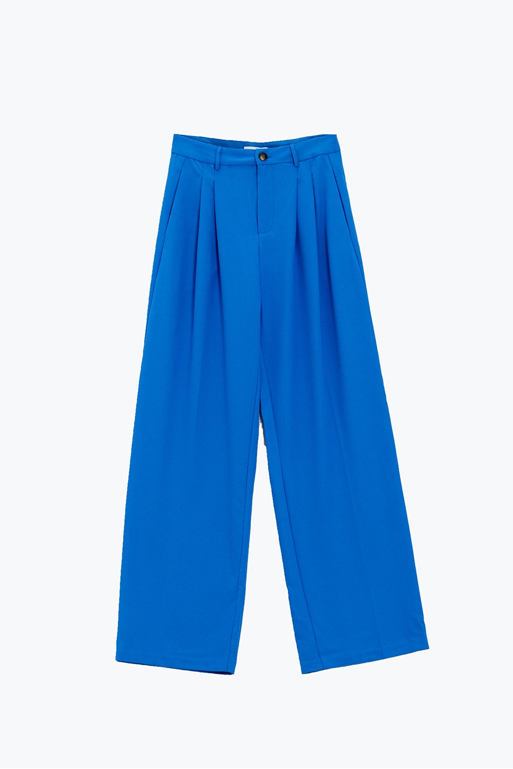 Straight Leg Pants with Side Pockets & Darts in Blue | Women's Classic Tailored Trousers for Office, Business Casual & Everyday Wear