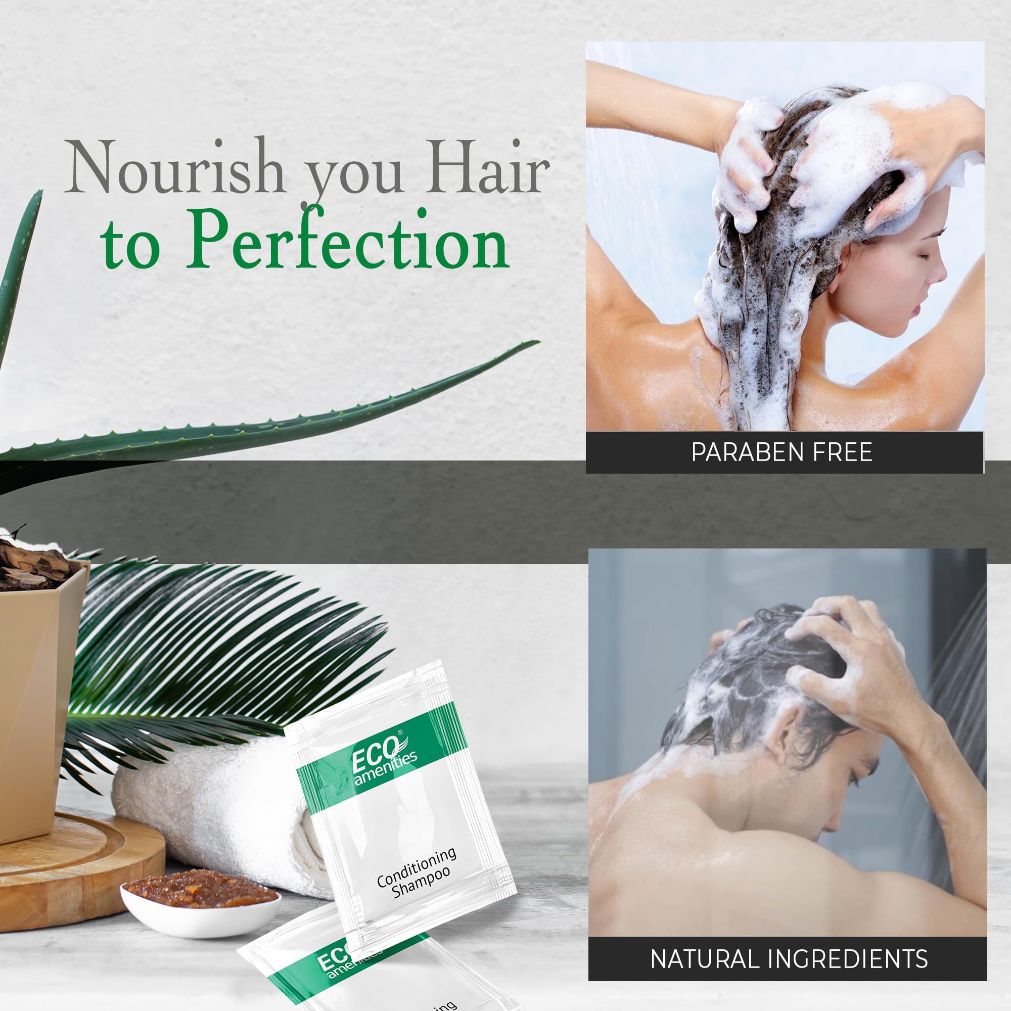 Bulk ECO Sachet Individually Wrapped Travel Toiletries - 100 Pack Mini Hotel Shampoo & Conditioner 2-in-1 (10ml Each) | Perfect for Hotels, Gyms, Travel Kits & Guest Amenities