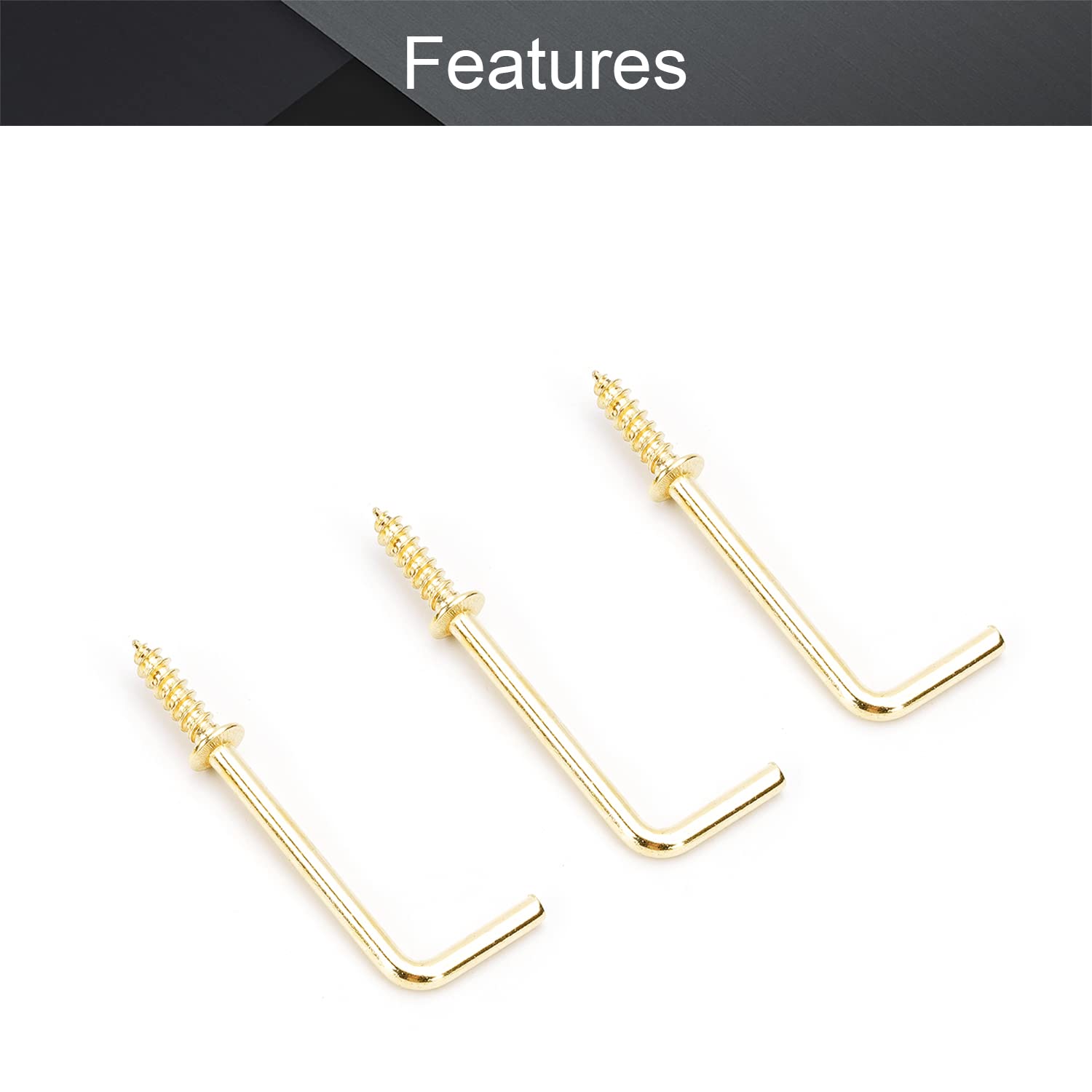 MroMax 100Pcs Brass Screw-in Hooks - 1-1/2