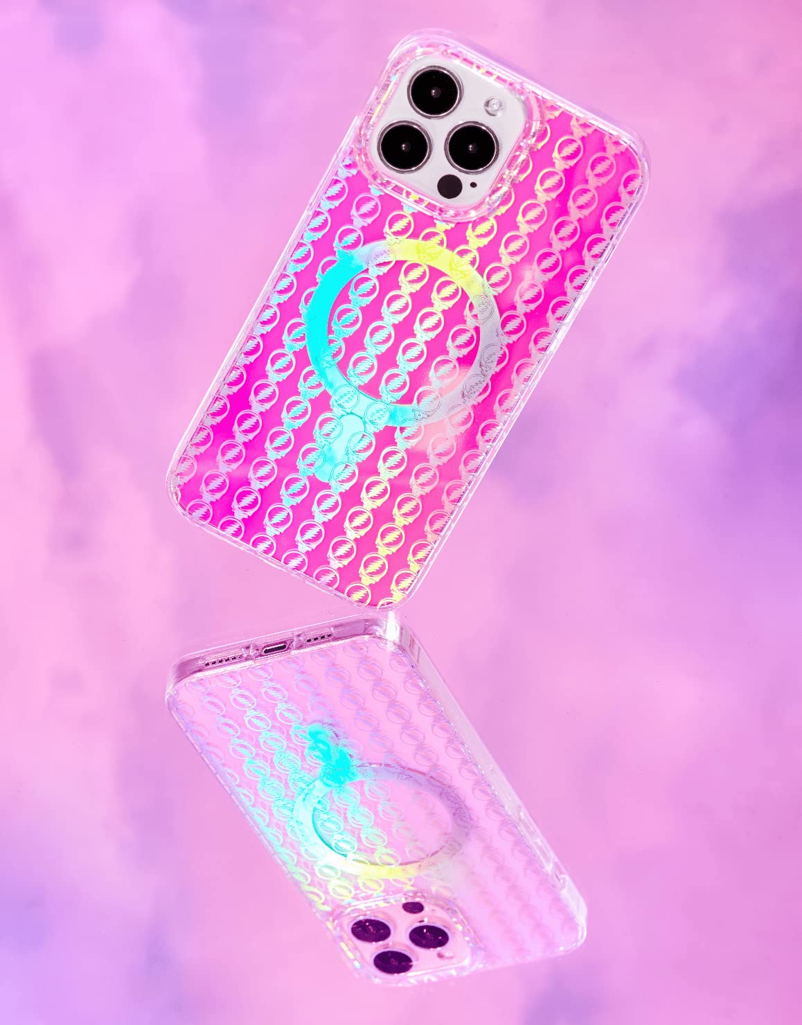 Casely iPhone 12 Pro Max Case - Rainbow Ripple Holographic Grateful Dead Design | Protective Phone Cover for iPhone 12 Pro Max | Perfect for Music Lovers & Festival Goers