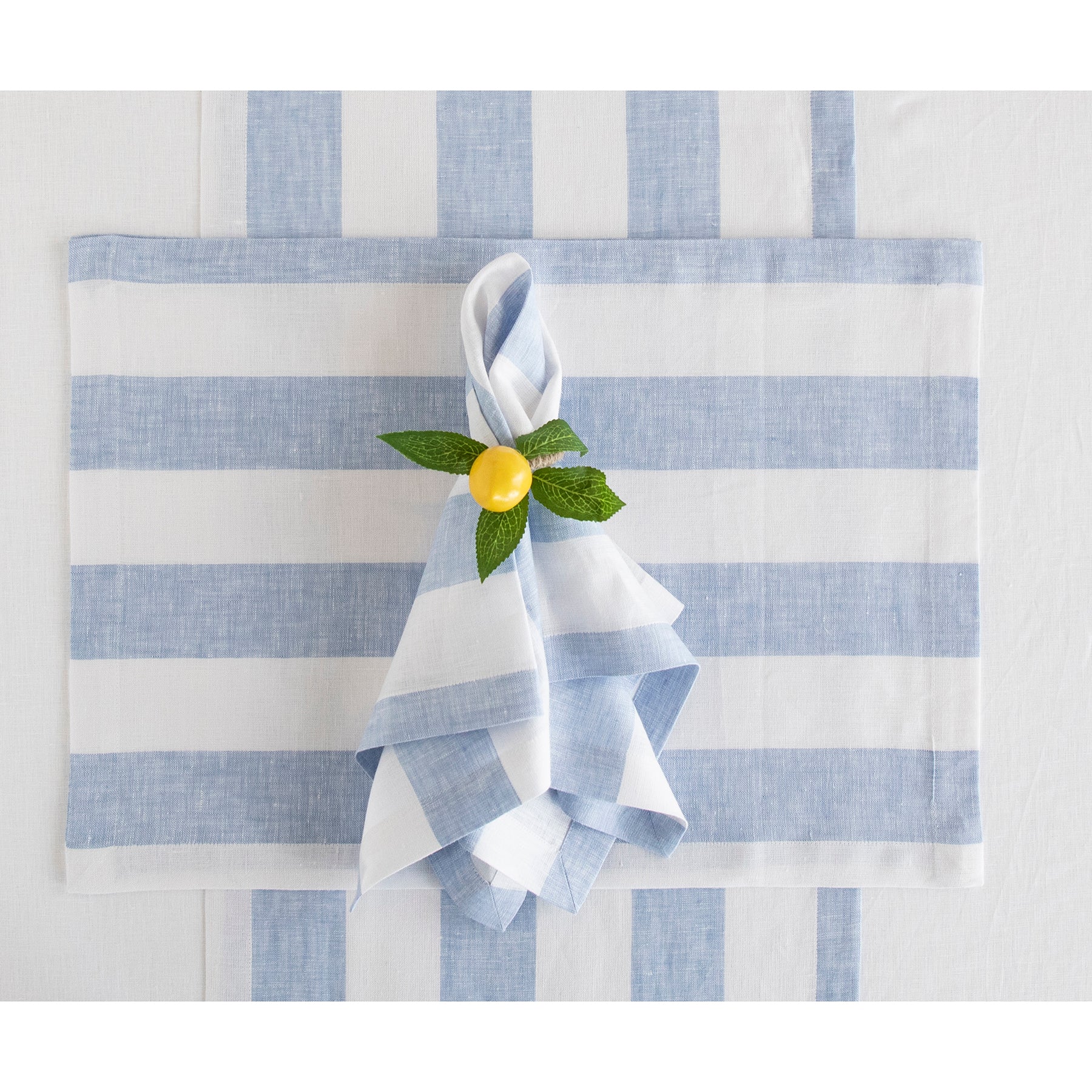 Stylish Cabana Stripe Placemats Set of 4 - Waterproof & Durable Table Mats for Dining, Kitchen, and Outdoor Entertaining