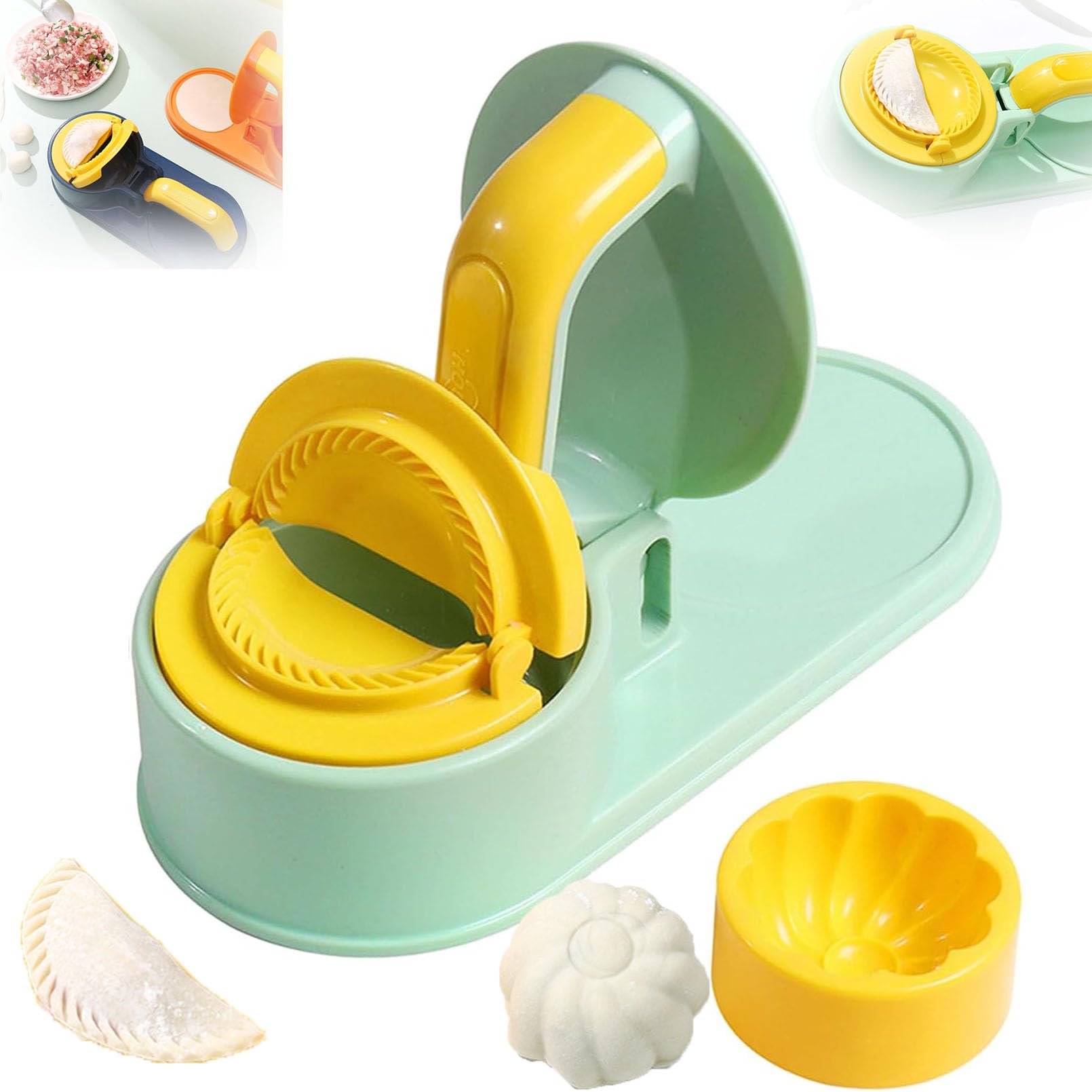 3 in 1 Dumpling Maker - Manual Dough Presser & Dumpling Wrapper - Perfect for Homemade Dumplings, Wontons & Pastries - Ideal for Asian Cooking, Family Meals & Party Snacks