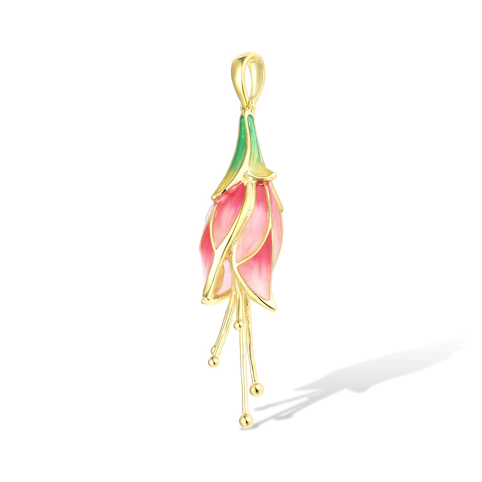 Santuzza Tulip Jewelry Set - 925 Sterling Silver Enamel Red Flower Earrings & Pendant for Women | Elegant Gift for Birthday, Anniversary & Special Occasions