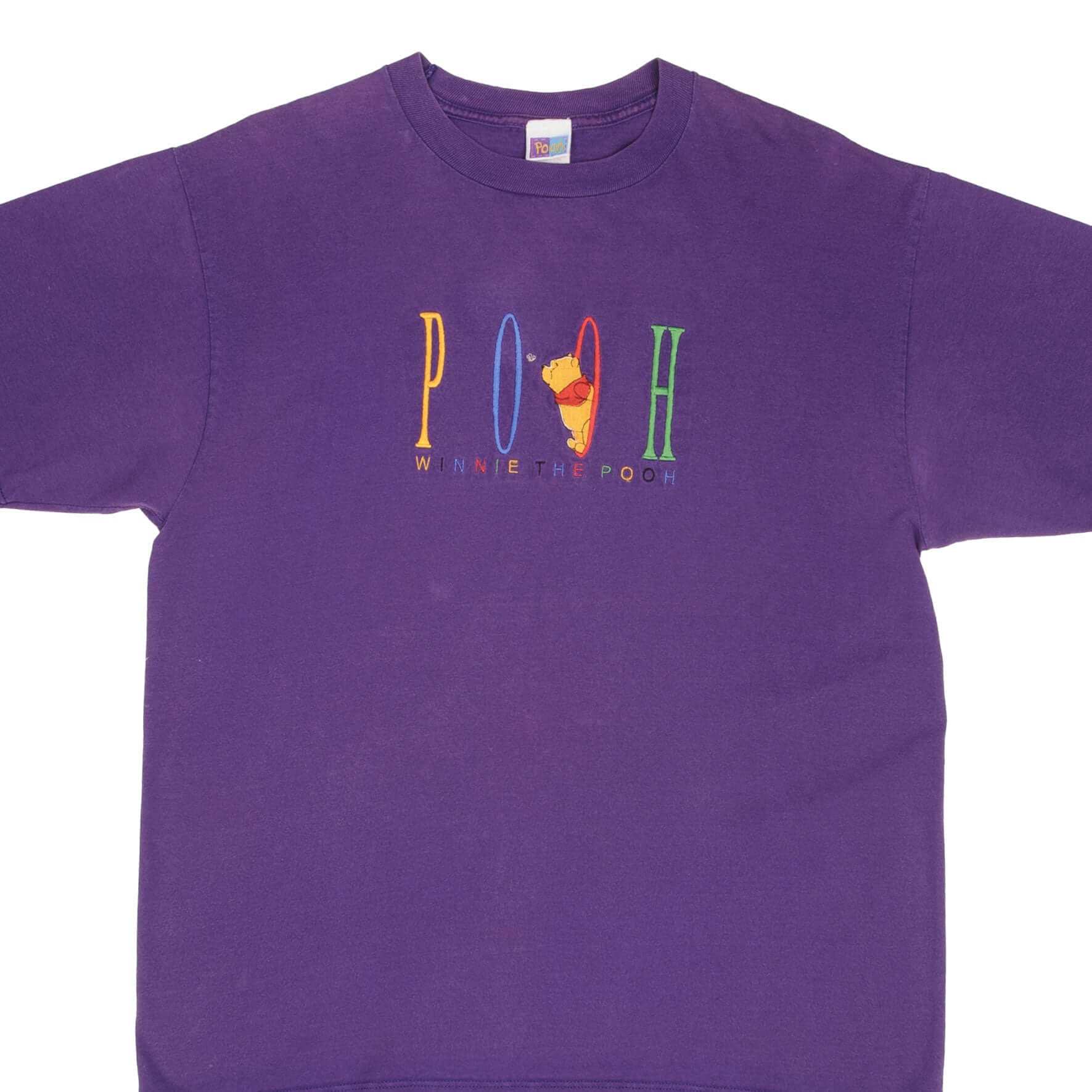 Vintage Disney Winnie The Pooh Embroidered 1990s T-Shirt - XL Size - Made in USA - Casual Wear & Disney Fan Collectible