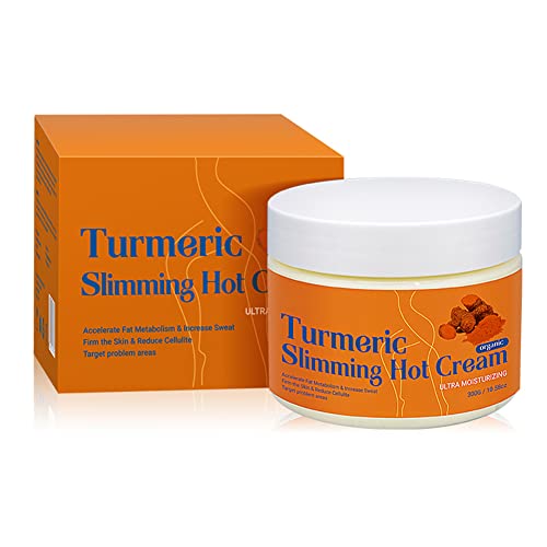 Turmeric Heat Cream for Fat Burning & Cellulite Reduction – Herbal Slimming Cream for Waist, Abdomen & Legs | Women's Body Care Massage Cream for Weight Loss & Toning | Perfect for Post-Workout Recovery & Spa Treatments
