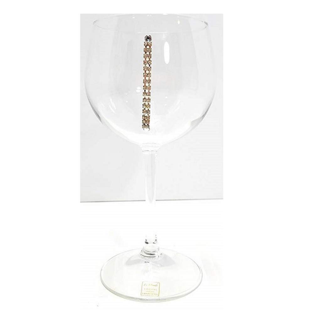 Luxury Austrian Crystal Wine Glasses Set of 6 - Elegant Stemmed Crystal-Embedded Goblets for Red & White Wine - Perfect for Weddings, Dinner Parties & Gift Giving