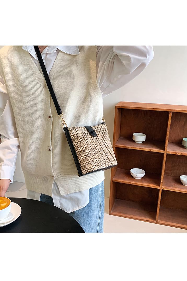 Ulisty Mini Woven Straw Bag - Women's Summer Beach Crossbody Purse for Outings