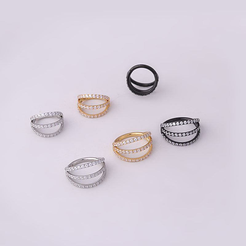 16G Pave Septum Ring with CZ Stones - Hypoallergenic Nose Ring for Women & Men | Perfect for Everyday Wear, Parties & Special Occasions
