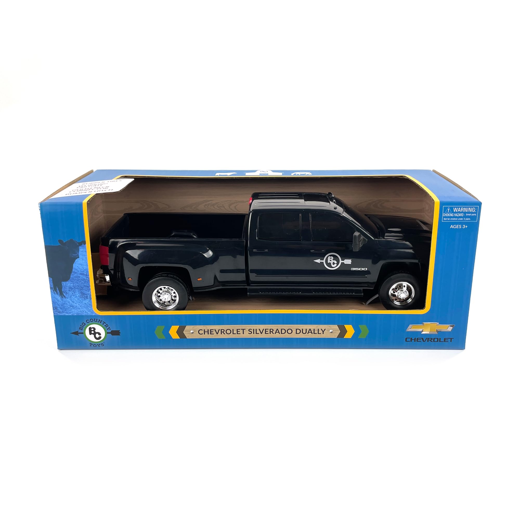 Realistic 1:20 Scale Chevrolet Silverado Dually Truck Toy with Trailer Hitch - Big Country Toys Farm Vehicle for 3+ Year Old Boys | Pretend Play, Gift for Kids, Farm & Construction Role Play Scenes