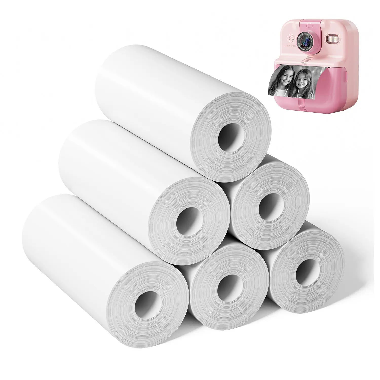 Phomemo 56mm White Thermal Paper Rolls for P02 Instant Camera - Compatible with Receipt Printers, POS Systems & Label Makers - Ideal for Retail, Shipping & Home Office Use