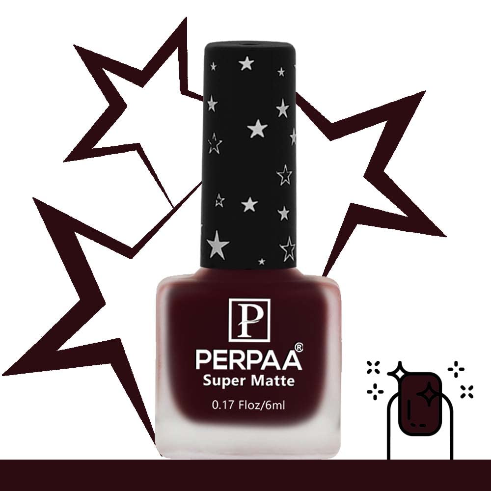 PERPAA® Super Matte Nail Polish Set of 2 Colors (Red & Dark Blue) - Quick Drying, Long Lasting & Waterproof Matte Finish Nail Paint Kit - 6ml Each - Perfect for Women's Nail Art, Home Manicures & Party Makeup Gifts