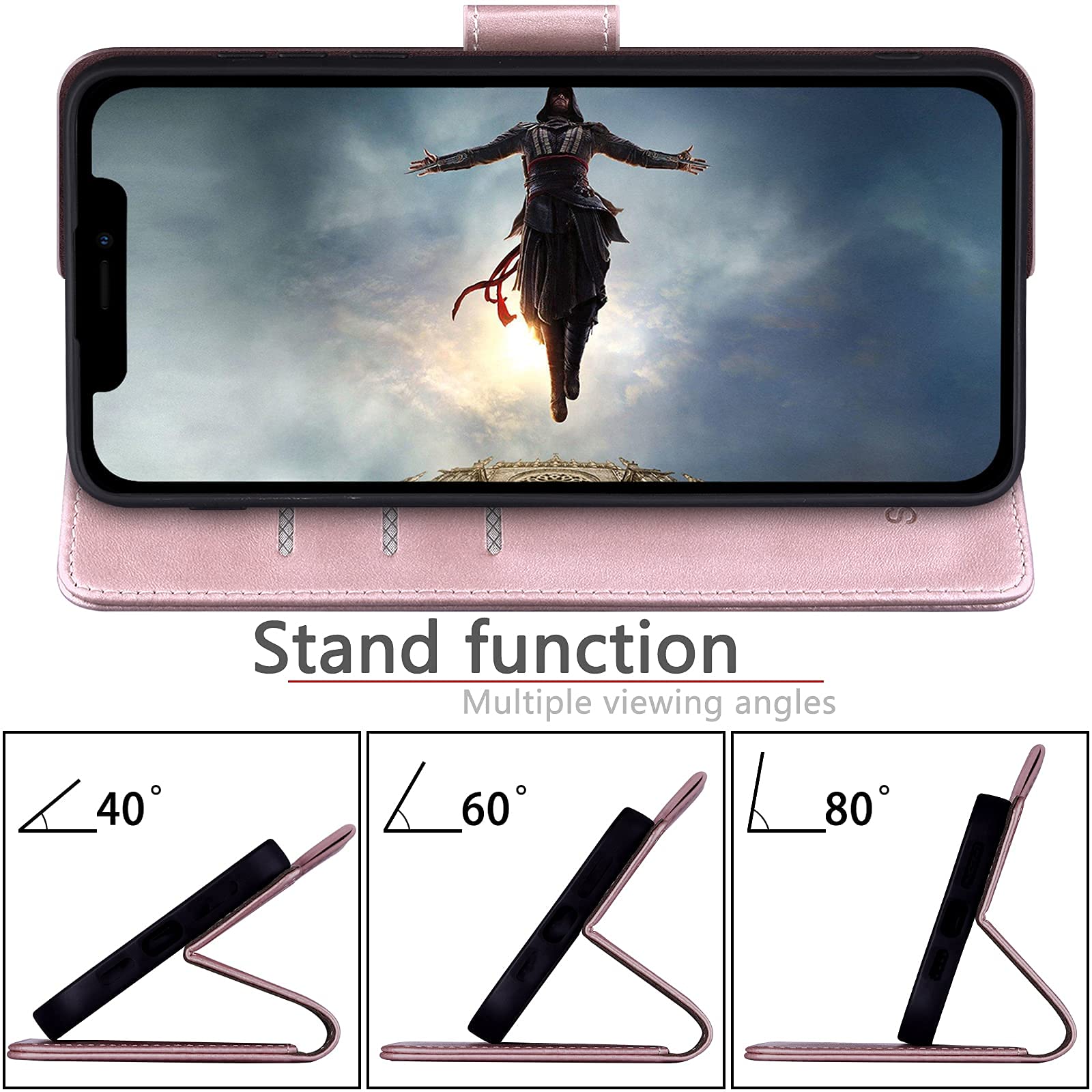 SUANPOT iPhone 13 Pro Wallet Case - RFID Blocking PU Leather Cover with Card Holder for Women & Men, Perfect for Work & Travel