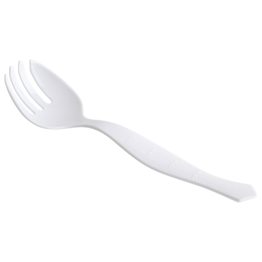White Plastic Serving Fork - 1 Pack, Durable Disposable Cutlery for Parties, Picnics, BBQs, and Catering Events