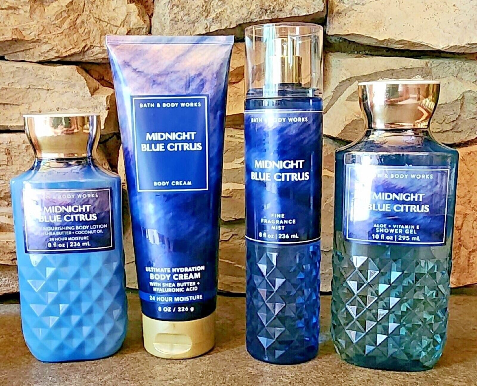 Midnight Blue Citrus Fragrance Mist, Body Cream, Shower Gel & Lotion Set - Deluxe Value Pack for Bath & Body Care | Perfect for Spa Days, Gift Giving & Daily Moisturizing Routine