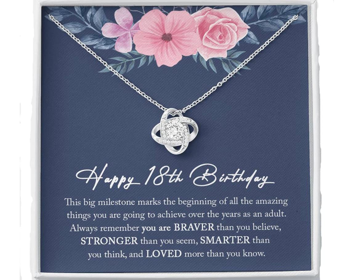 18th Birthday Gifts for Girls - Personalized Quote Necklace with Inspirational Message Card & Gift Box | Thoughtful Present for 18 Year Old Women | Perfect for Birthdays, Anniversaries, Graduation Gifts & Special Occasions