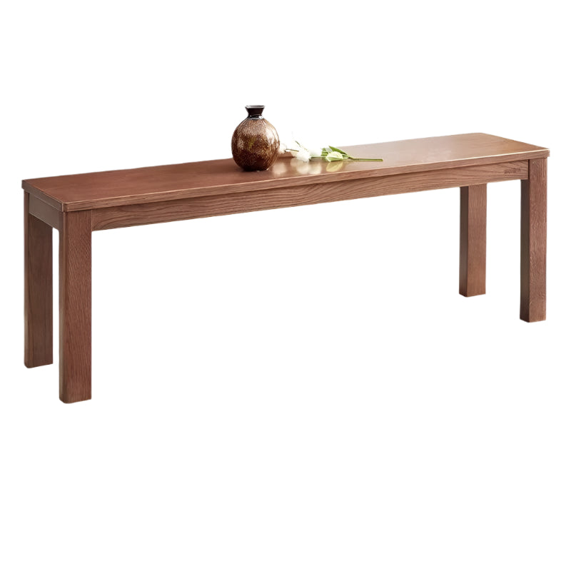 Solid Oak & Black Walnut Nordic Style Long Bench - Rustic Wooden Entryway, Dining Room, or Bedroom Seating Furniture for Home Decor