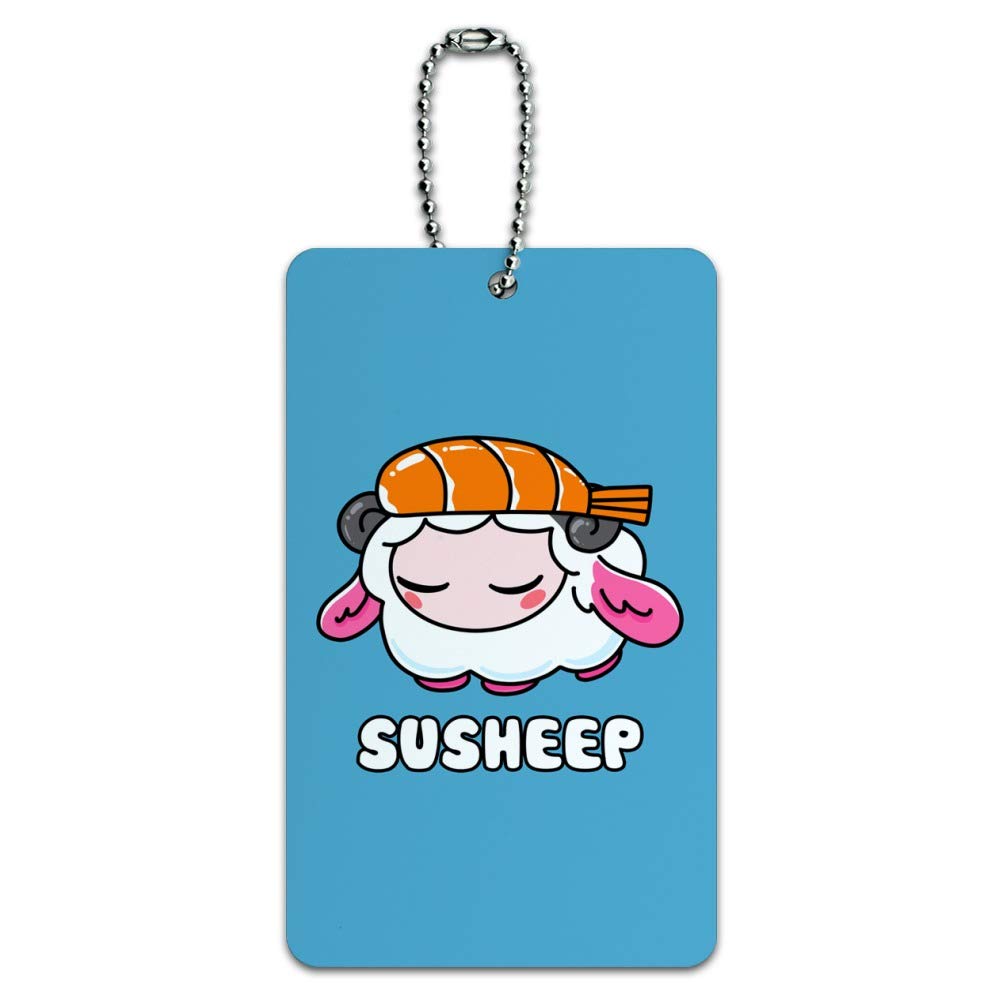 Cute Shrimp Sushi & Sheep Luggage Tag - Durable Carry-On ID Tag for Suitcases, Backpacks & Travel Bags - Perfect for Airports, Vacations & Business Trips