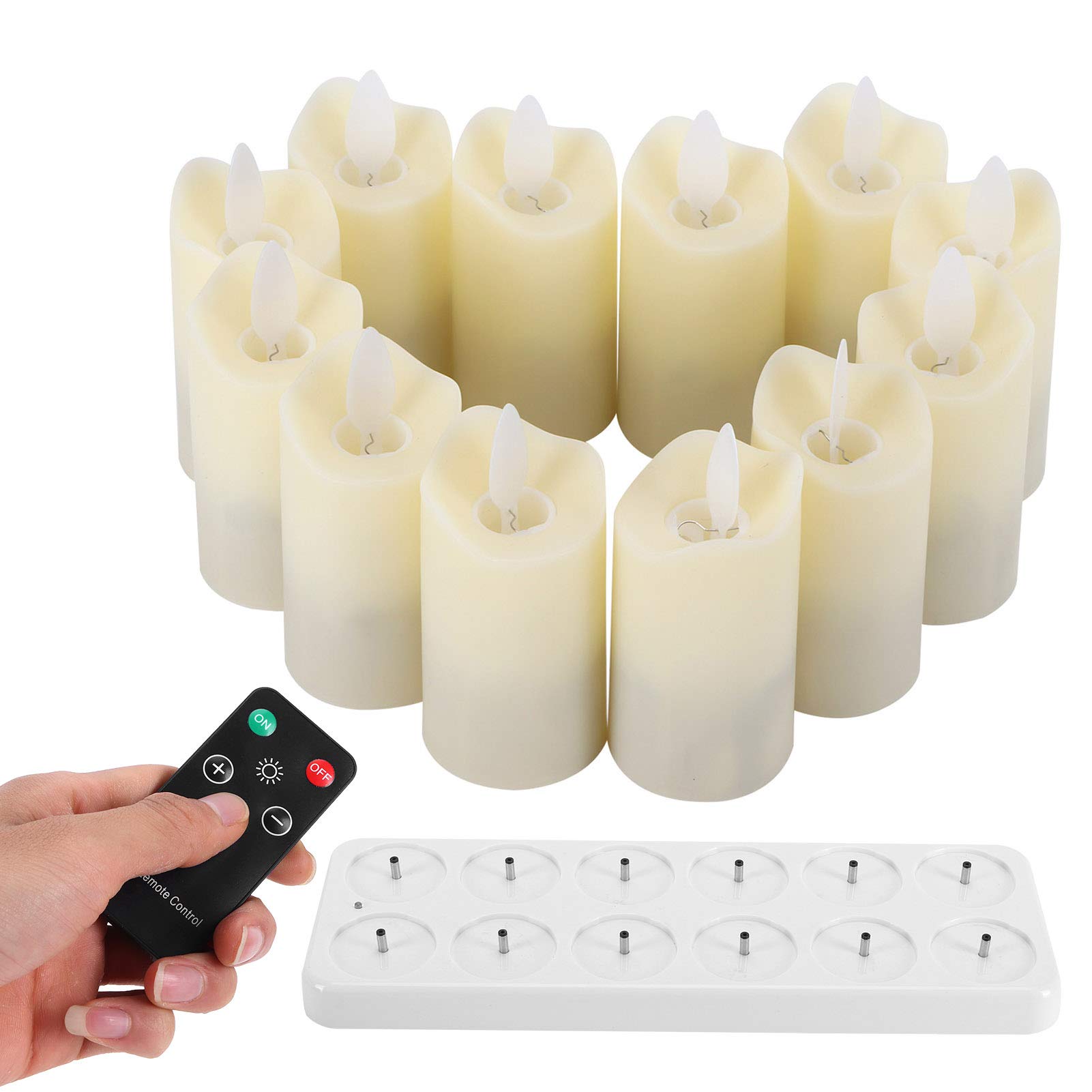 USB Rechargeable LED Candle Light with Remote - Flameless Safe Decorative Candles for Weddings, Restaurants & Romantic Dinner Ambiance