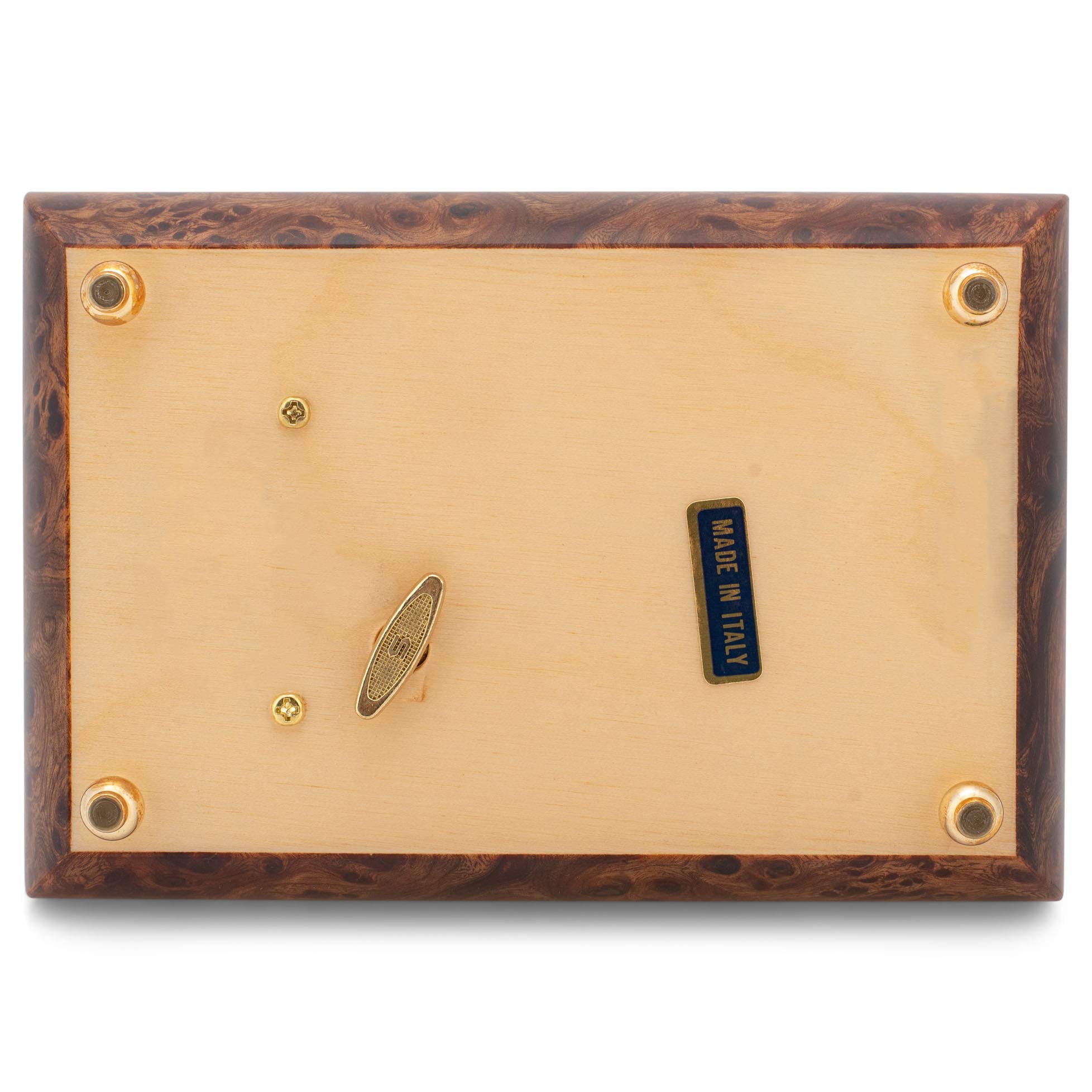 Exquisite Italian Handcrafted Inlaid Olmo Wood Musical Jewelry Box - Plays Clair de Lune - Perfect for Gift Giving, Jewelry Storage & Home Décor