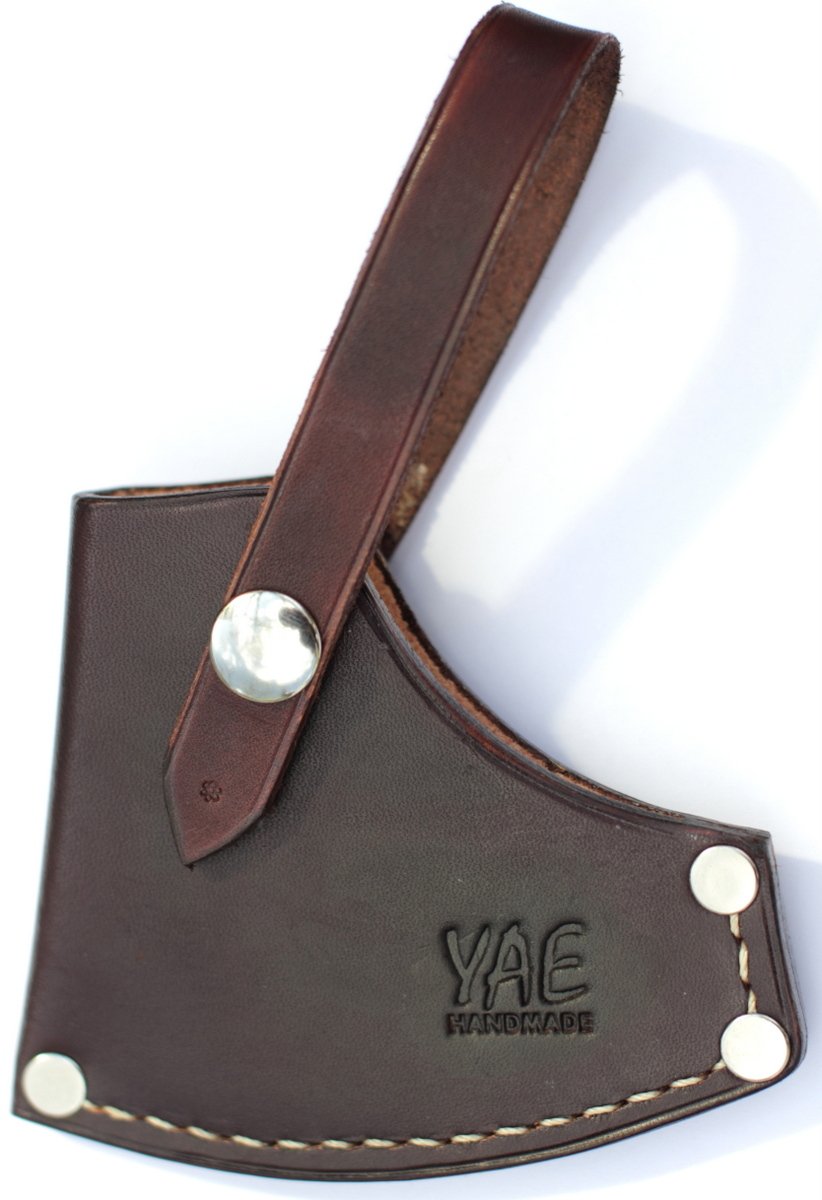 Premium Dark Chocolate Brown Axe Sheath for HUSQV 13 in. Curved Handle Hatchet - Durable Protection for Camping, Hiking & Woodworking