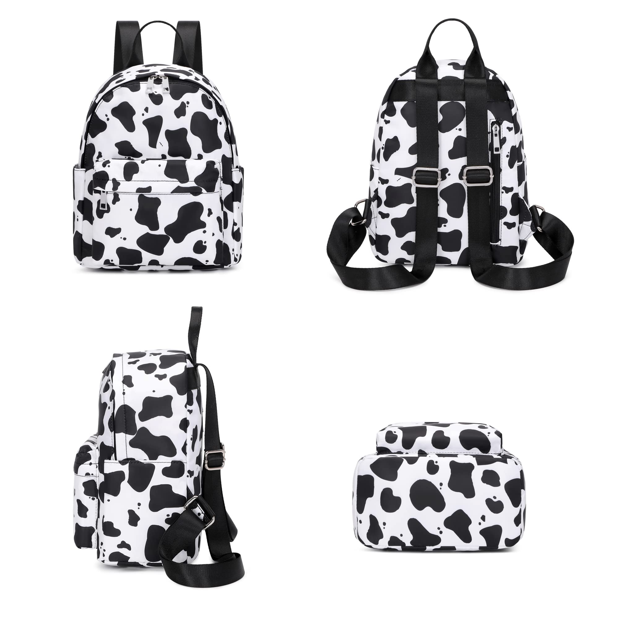 Cow Print Mini Backpack for Women & Girls - Cute Small Backpack Purse for School, Travel, Work & Daily Use | Fashionable Cowhide Design for Teens, Adults & Kids