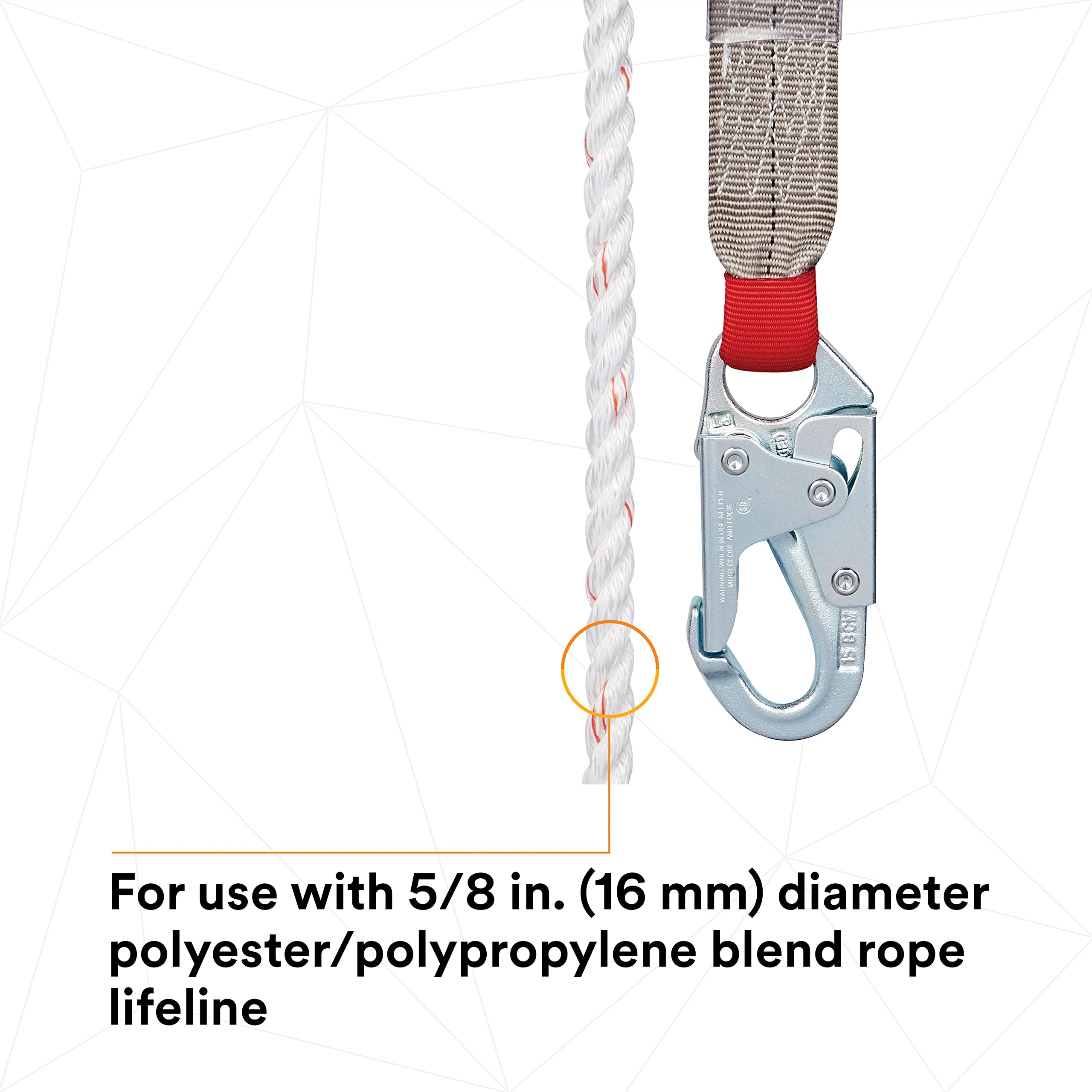 3M Protecta Rope Adjuster with Lanyard 1340005 - Fall Protection Safety Equipment for Construction & Roofing - 1 Pack (1 EA) - Ideal for Roofers, Window Cleaners & Industrial Workers