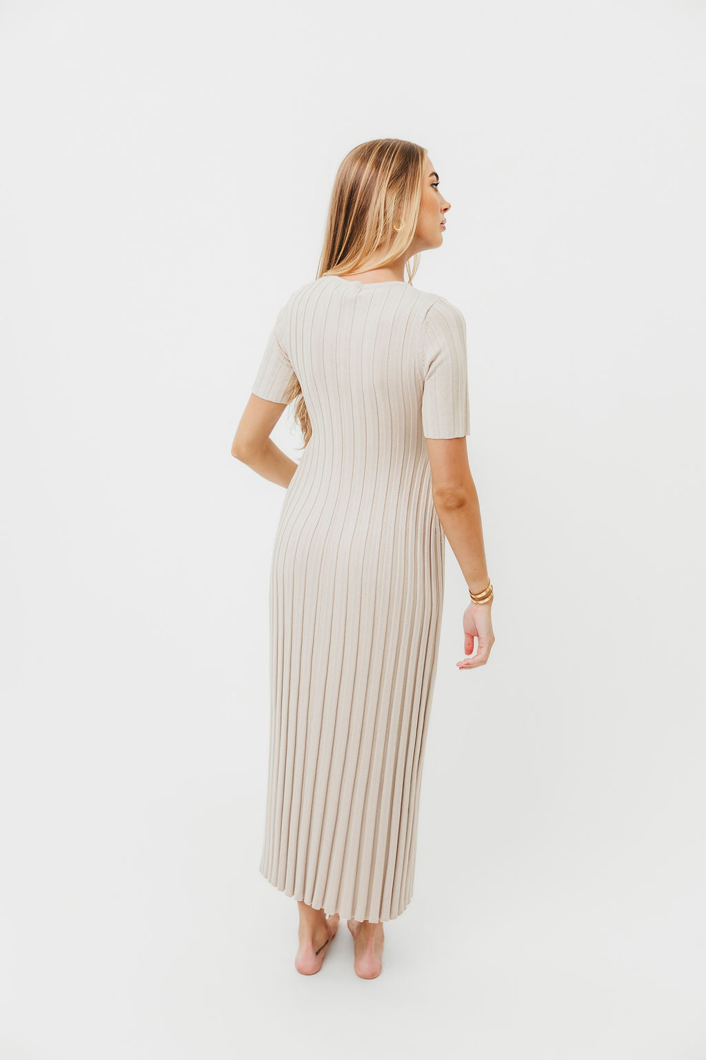 Oakley Ribbed Maxi Dress in Dusty Taupe - Bump Friendly Maternity Dress for Women | Comfortable Stretchy Pregnancy Outfit for Casual Wear, Baby Shower & Special Occasions