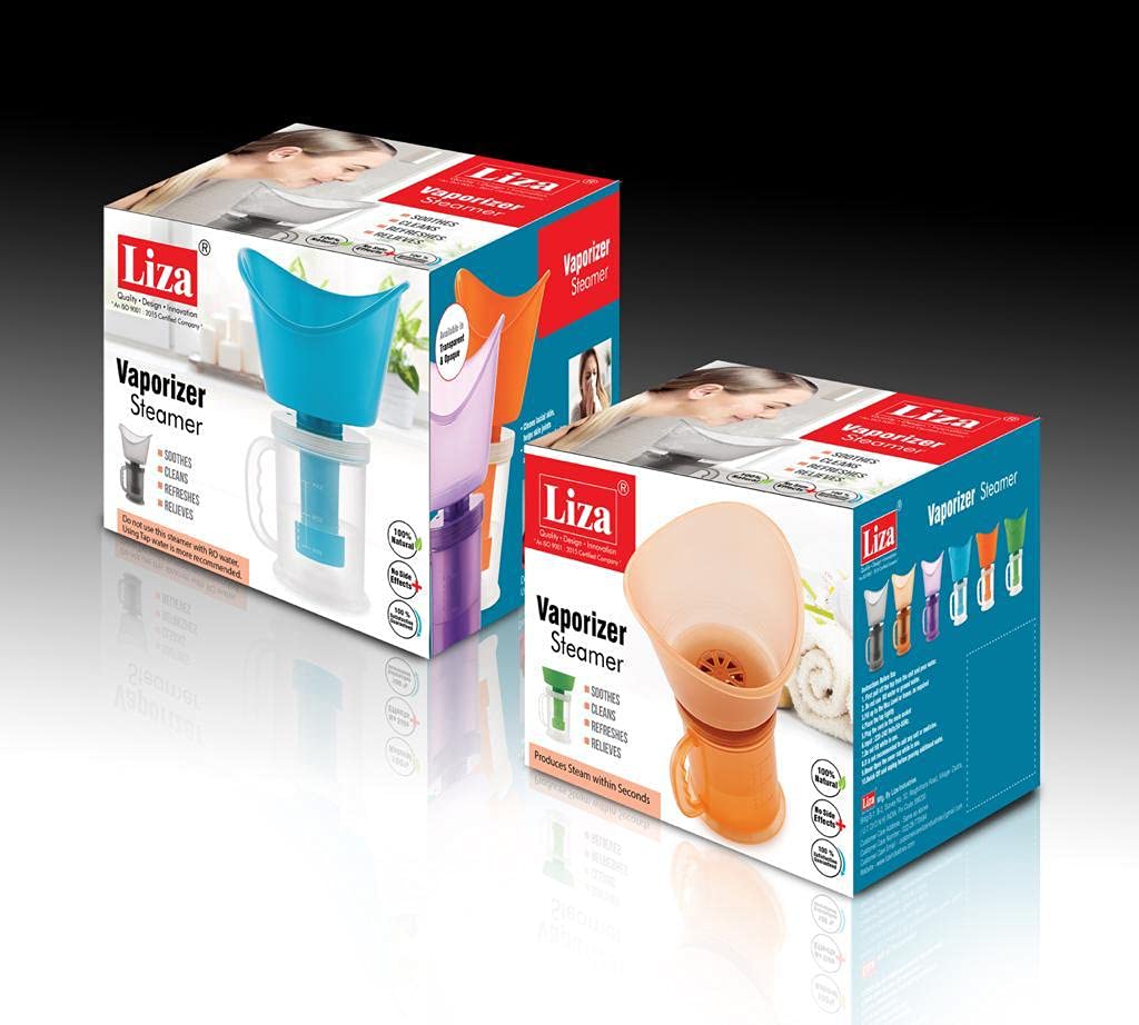 Liza 2-in-1 Steam Vaporizer & Nasal Inhaler for Cold, Cough & Congestion Relief - Portable Personal Nose Steamer for Adults & Kids - Perfect for Home, Office & Travel Use (Black)
