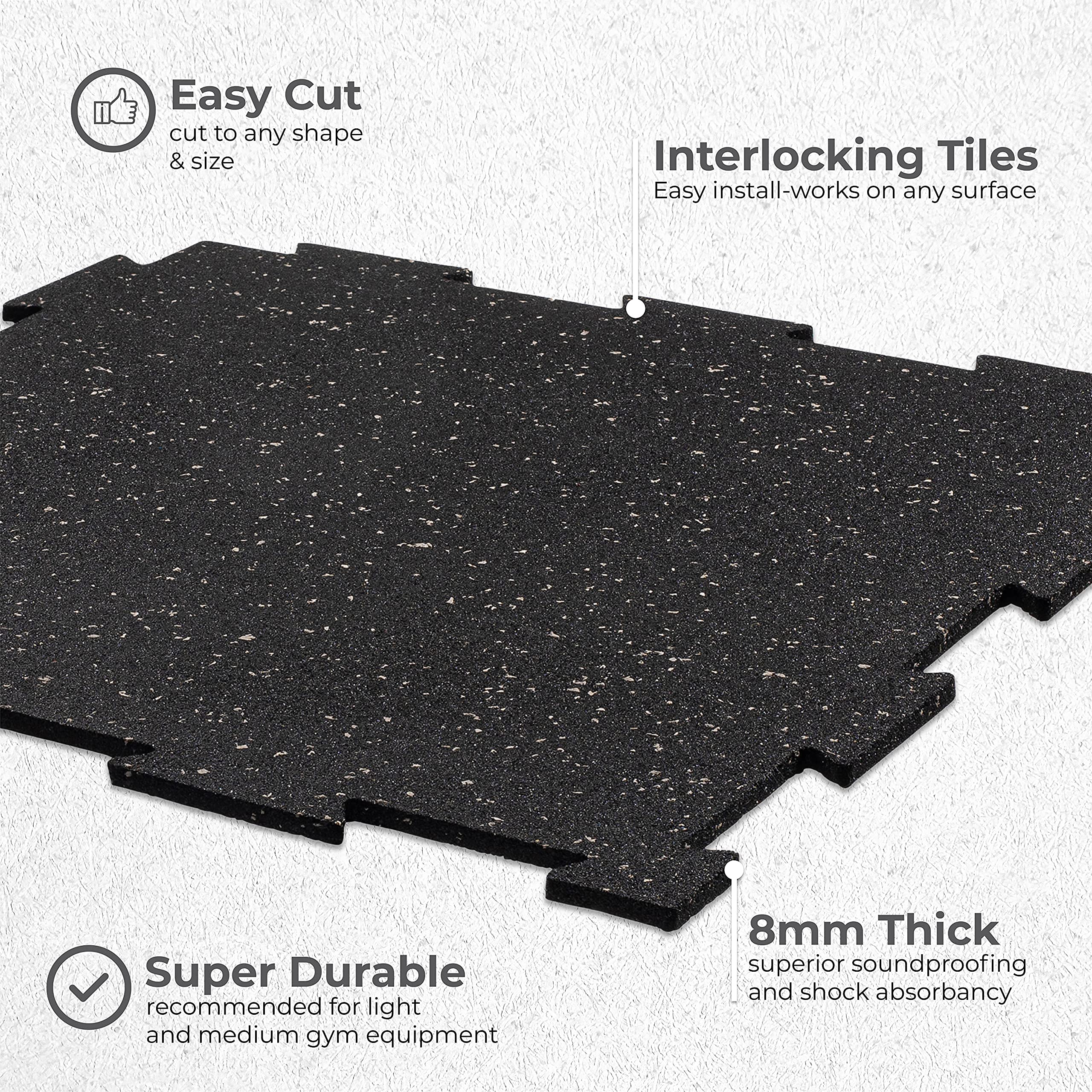 Playsafer Genaflex Lite 8mm Rubber Interlocking Tiles - 20