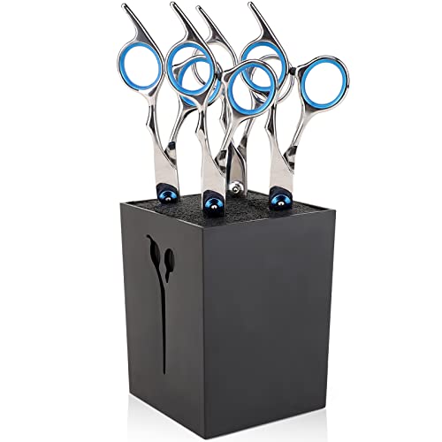 **Segbeauty Professional Barber Scissors Holder - Hair Stylist Shears Rack Organizer for Salon & Home Use - Neat Storage Box for Hairdressing, Dog Grooming & Comb Organization (Black) | Perfect for Salon Stations, Home Barbers & Pet Groomers**