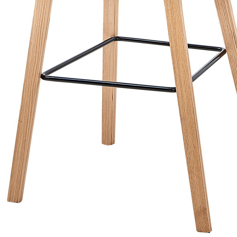 Premium NORTE Bar Stool - Natural & White Wooden Counter Height Stool for Kitchen Island, Breakfast Bar & Home Decor