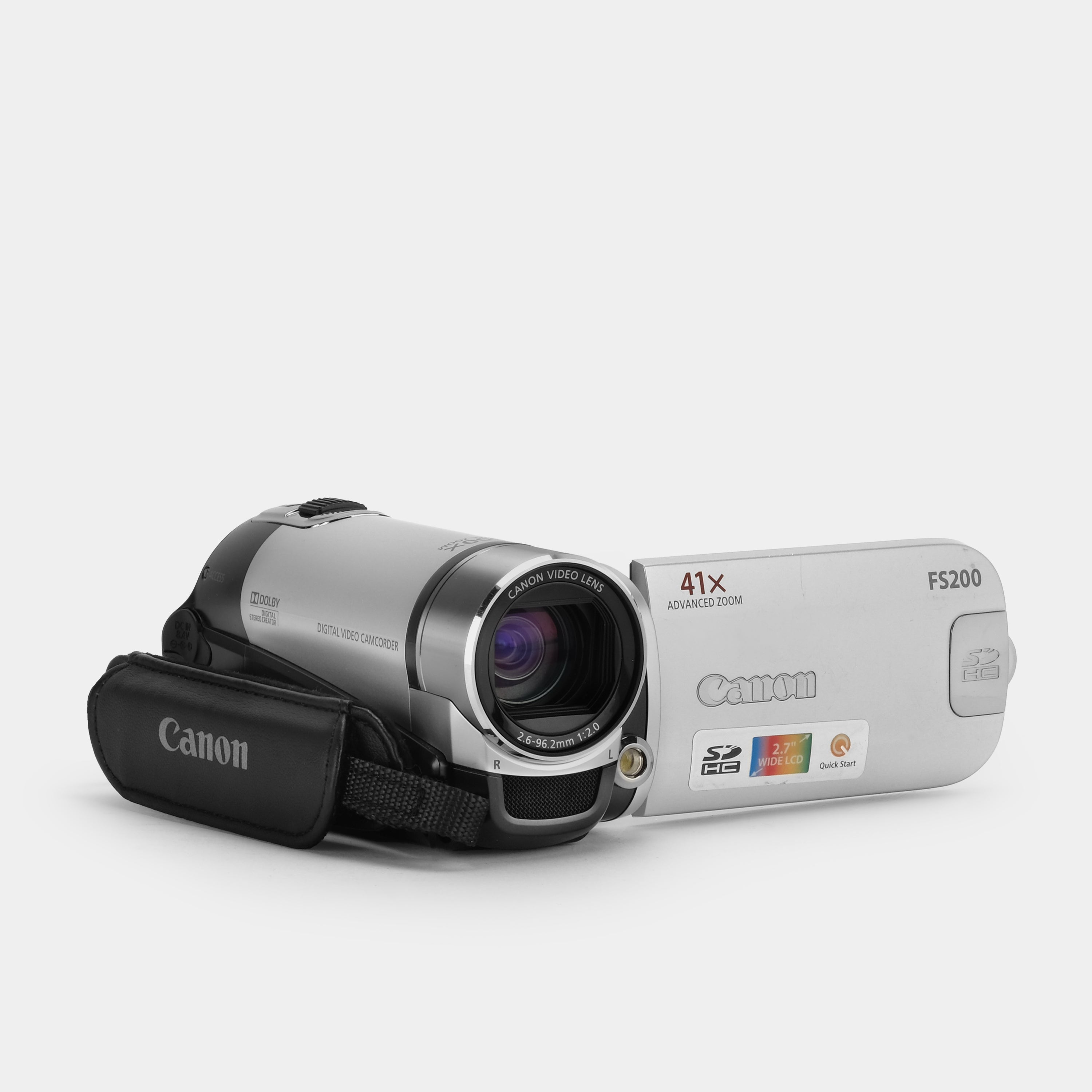 Canon FS200 Silver Digital Video Camcorder - Full HD 1080p, 32x Optical Zoom, Image Stabilization | Perfect for Travel Vlogging, Family Events & YouTube Content Creation