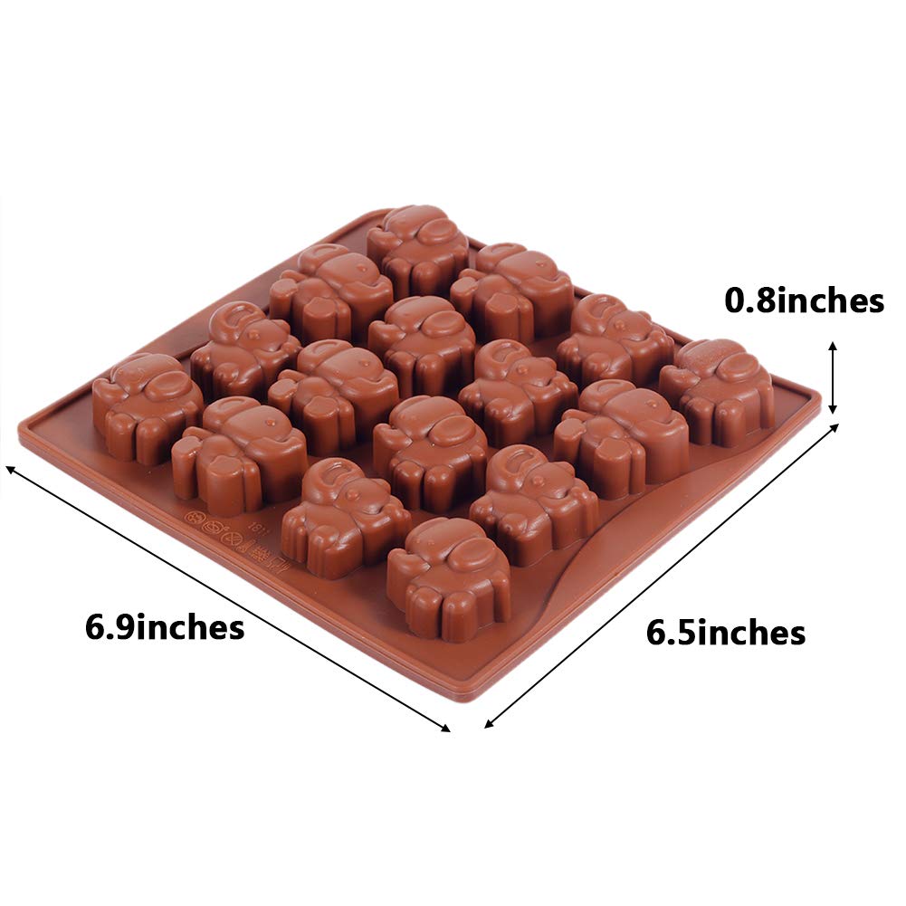 Yunko 16 Cavity Elephant Silicone Chocolate Mold - Reusable Ice Cube Tray for Baking, Candy Making & DIY Crafts - Perfect for Birthday Parties, Baby Showers & Holiday Treats