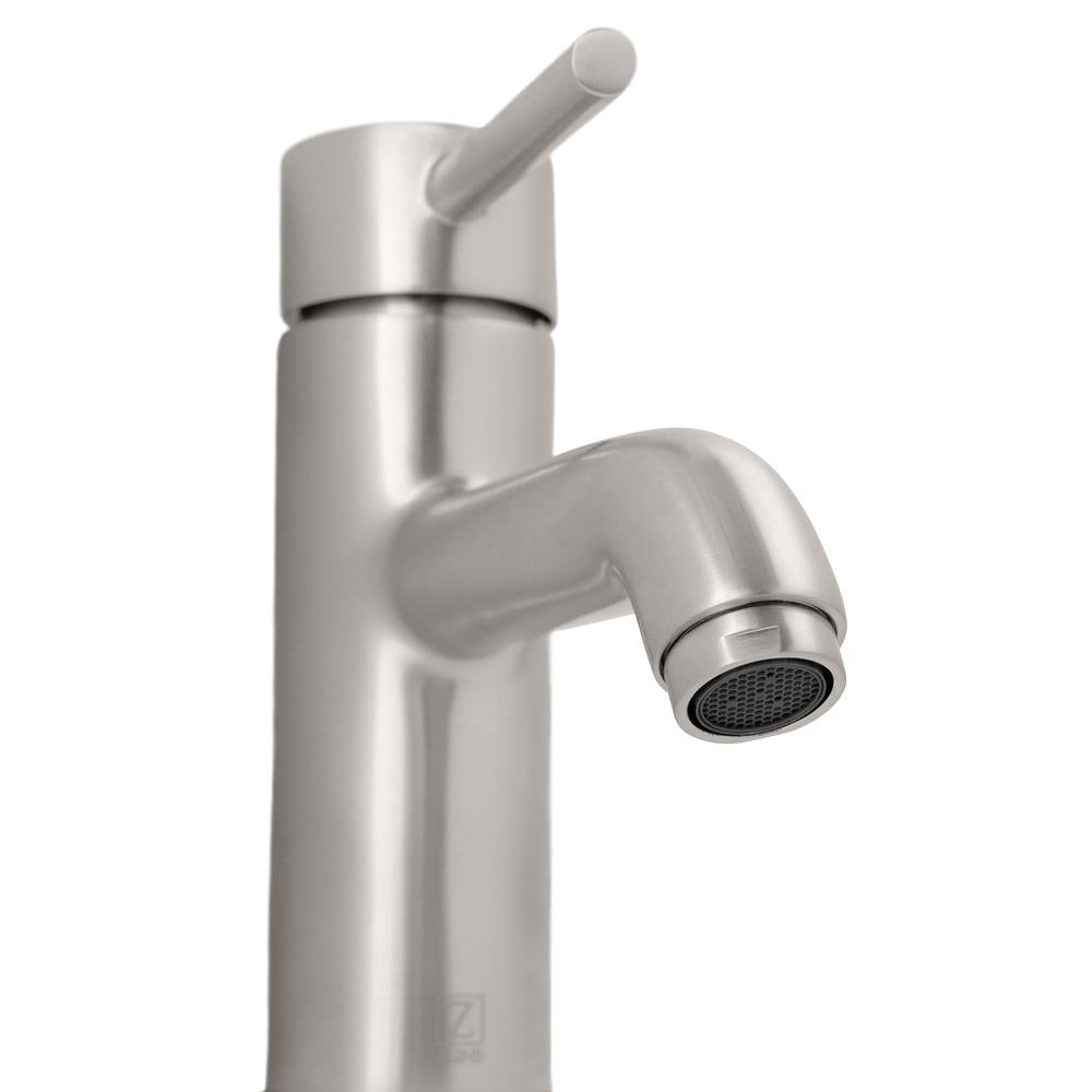 ZLINE Aloha Single Handle Bathroom Faucet in Brushed Nickel - Modern Waterfall Spout Design for Bathroom Sink, Vanity, and Powder Room (ALH BF BN)
