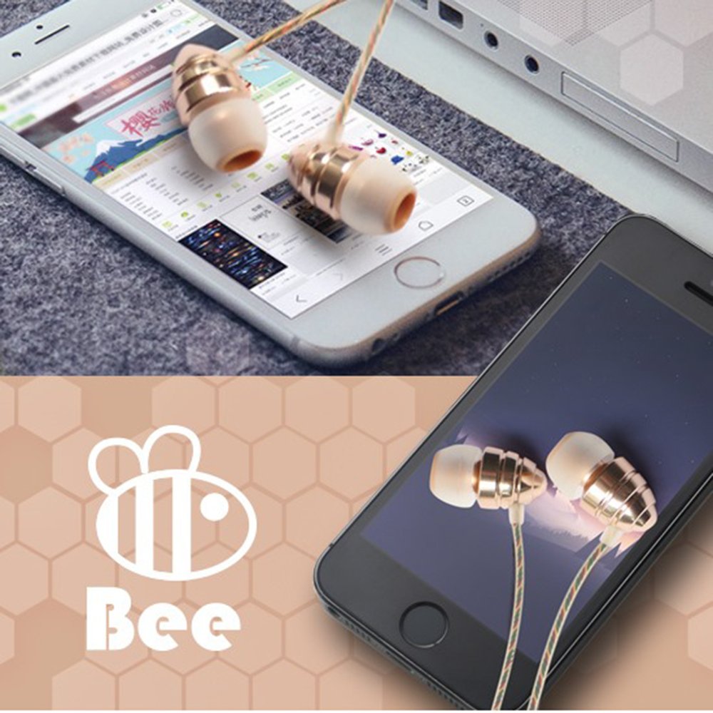 iSquarer Bee Wireless Earbuds in Gold - Bluetooth 5.0 Stereo Headphones with Noise Cancellation for Gym, Running & Travel | Perfect for Workouts, Commuting & Outdoor Activities