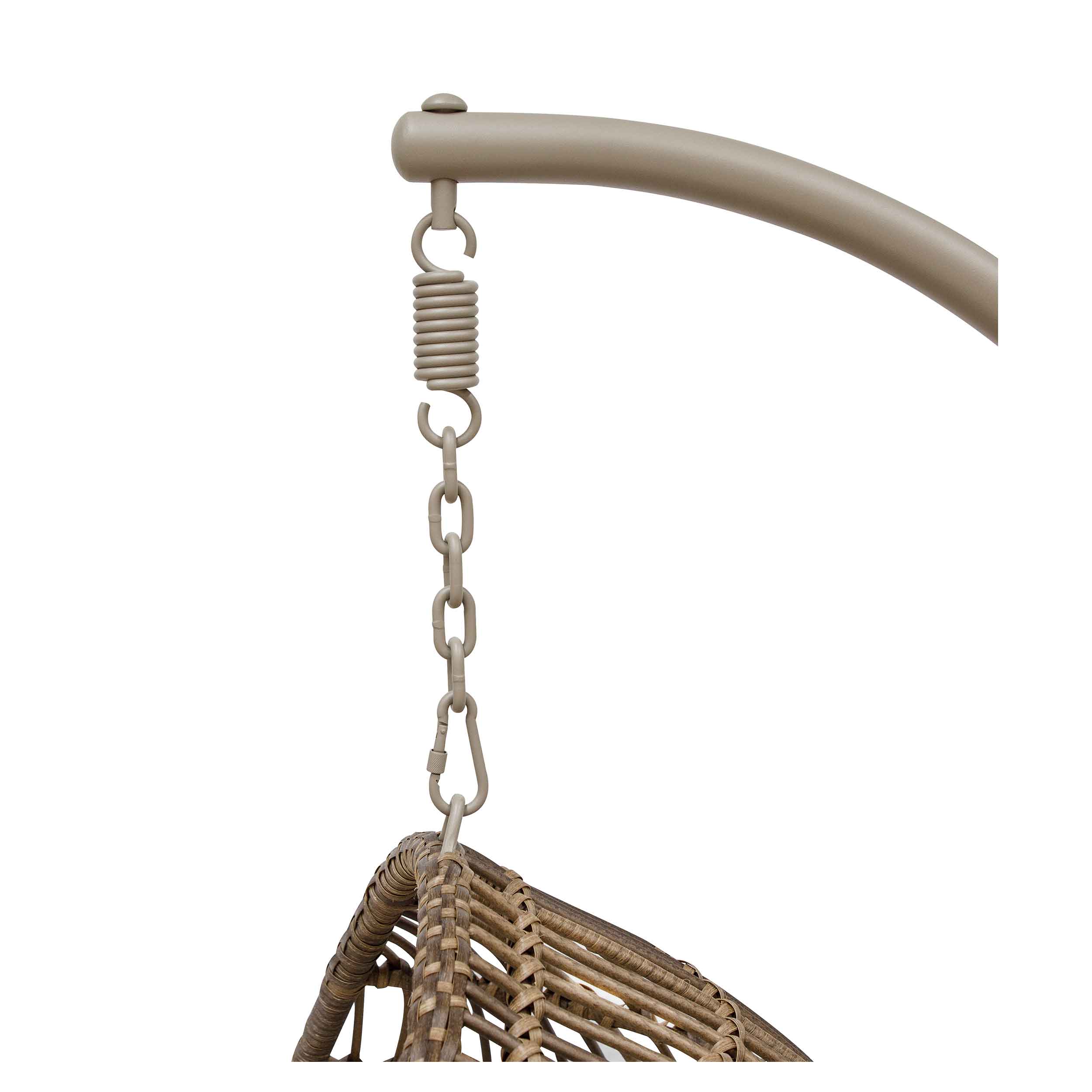 Egg Hanging Swing Chair - Wicker Rattan Basket with Sturdy Steel Frame - Perfect for Porch, Patio, Garden & Backyard Relaxation