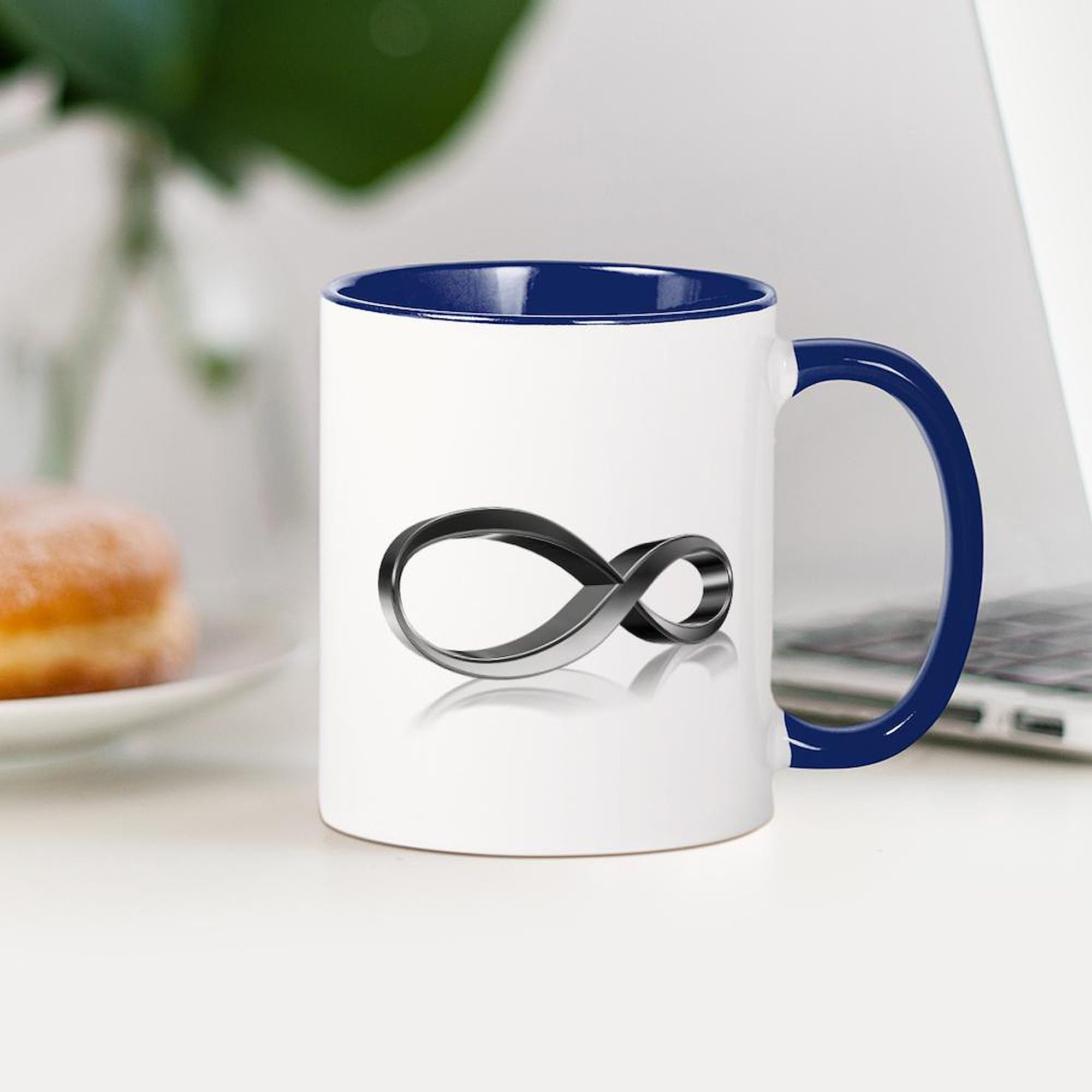Infinity Symbol Ceramic Coffee Mug 11 oz (325 ml) - Perfect for Tea, Coffee & Hot Drinks - Great Gift for Yoga Lovers & Meditation Enthusiasts