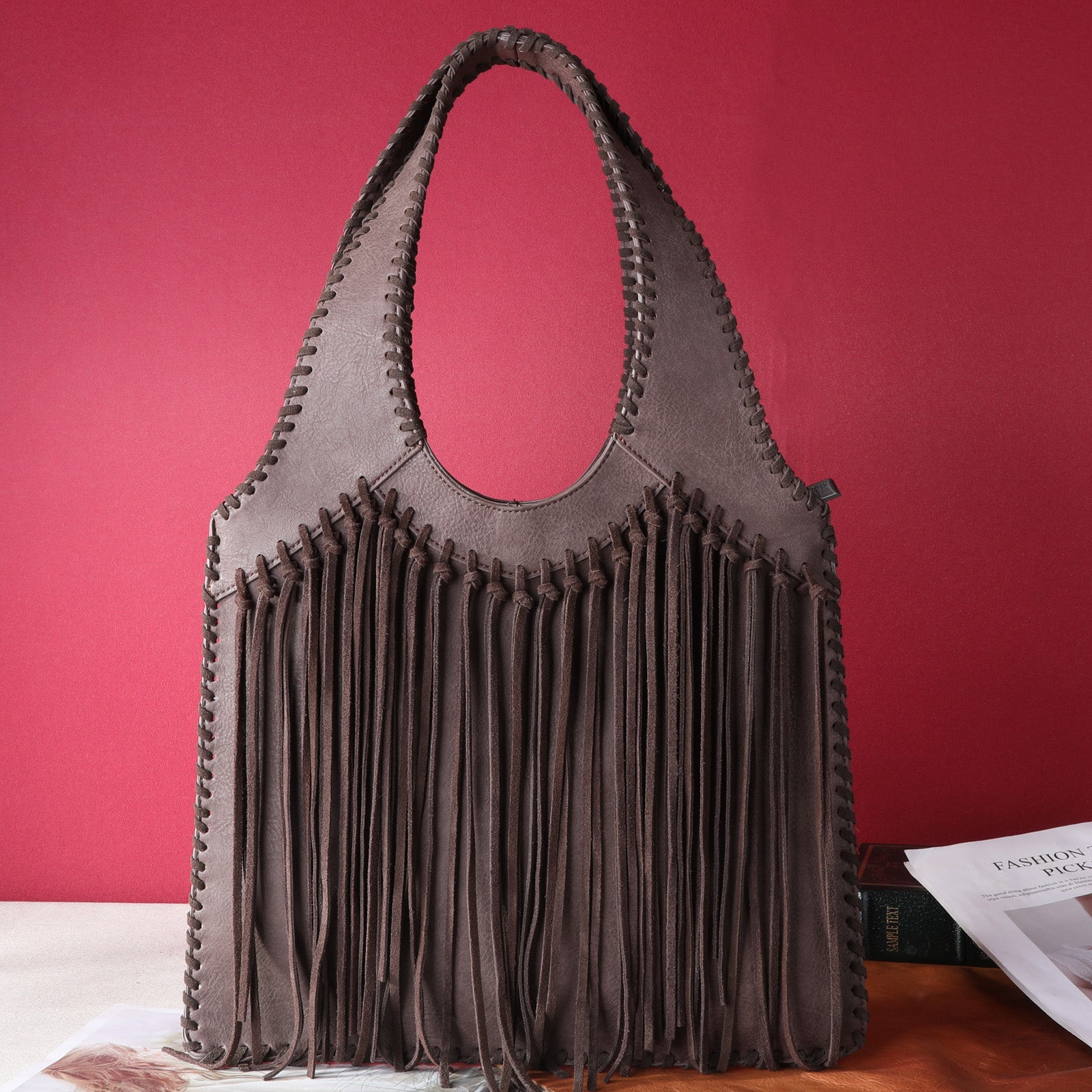 Trinity Ranch Hand Tie Fringe Concealed Carry Hobo Shoulder Bag for Women - Western Style Crossbody Purse with Hidden Gun Pocket - Perfect for Outdoor, Travel, and Everyday Use