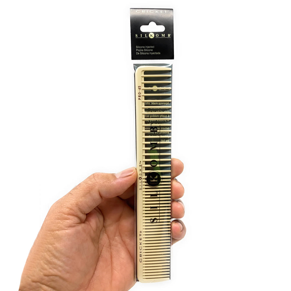 Cricket Silicone Silkomb Cutting Comb - Rattail, Pintail & Wide Options (1 Piece) | Professional Hair Styling Tool for Barbers & Stylists | Perfect for Fades, Undercuts & Precision Haircuts
