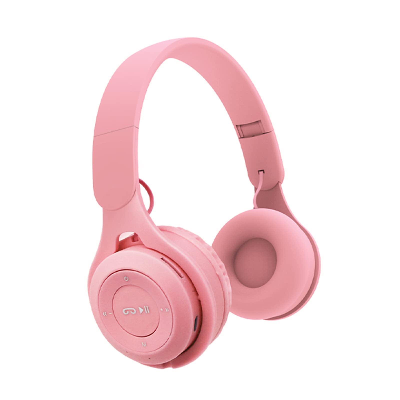 Wireless Bluetooth 5.0 Headphones for Kids - Over-Ear Comfortable Protein Earpads, Foldable Design with Built-in Mic - HiFi Sound Quality for Music, Gaming & Online Classes (Pink)