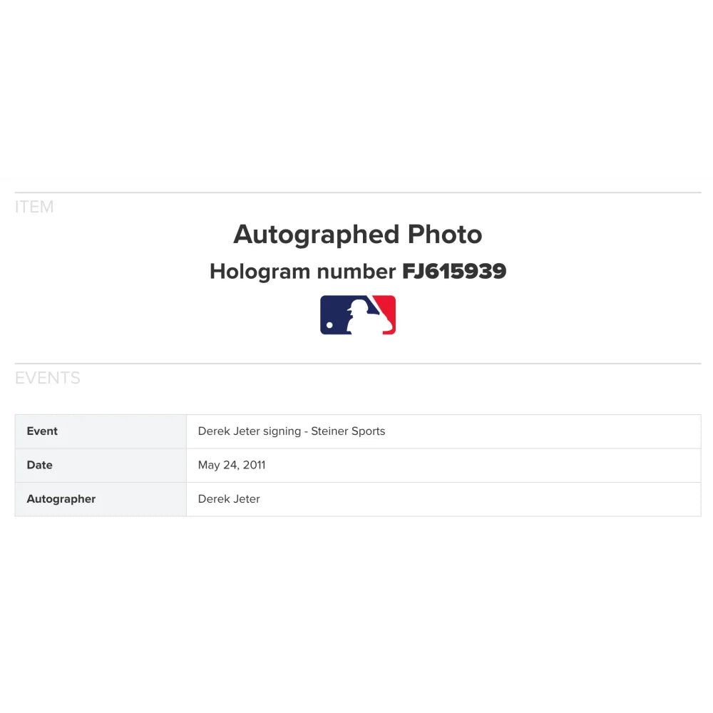 Derek Jeter Autographed New York Yankees 8x10 Photo Collage Framed with MLB COA - Signed Steiner NY - Perfect for Yankees Fans, Sports Memorabilia Collectors & Man Cave Decor