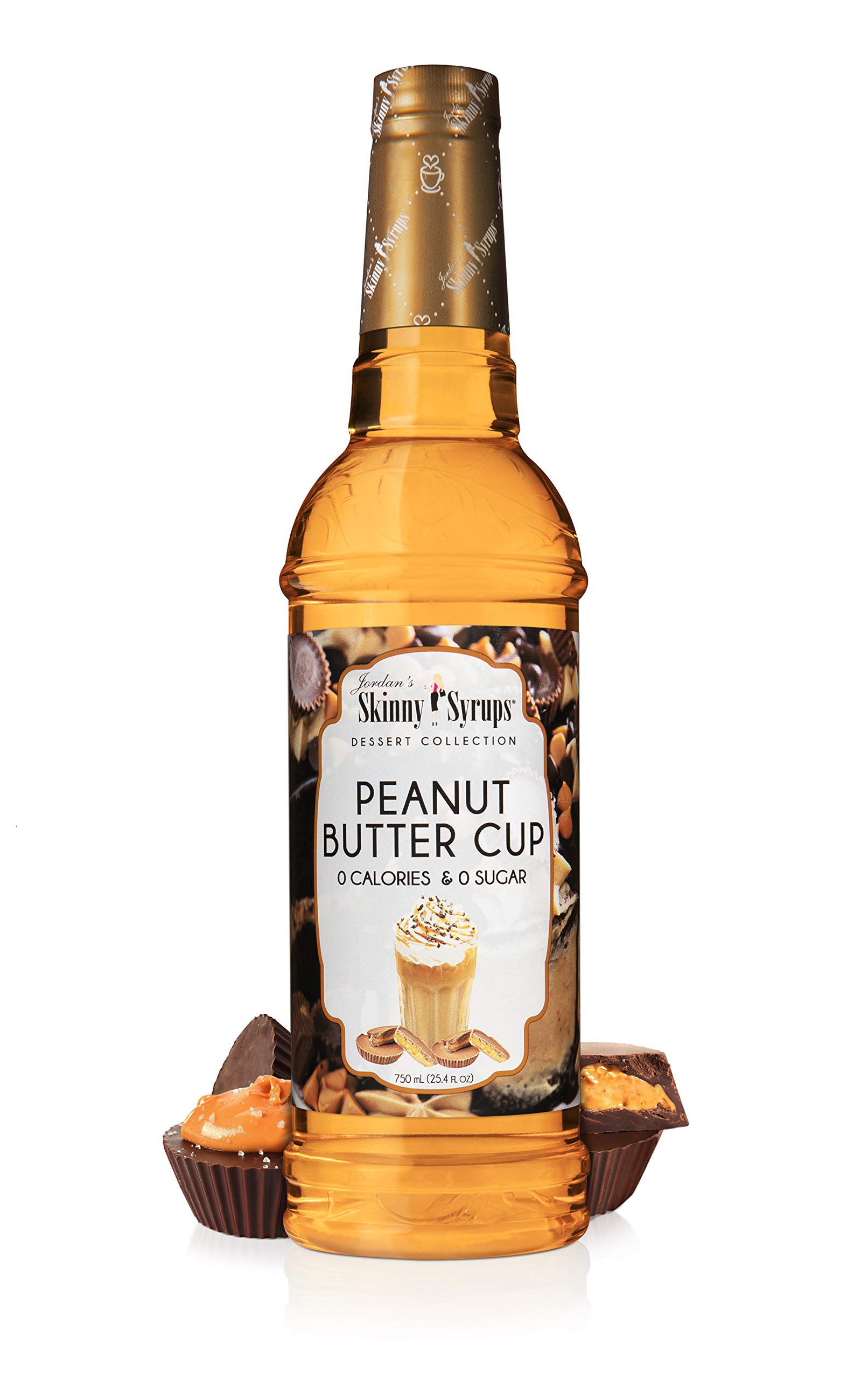 Sugar Free Coffee Syrups by Jordan's Skinny Syrups - Salted Caramel & Peanut Butter Cup Flavors | Zero Calorie, Gluten Free Flavoring for Coffee, Tea, Desserts & Baking | 2 Pack Bundle