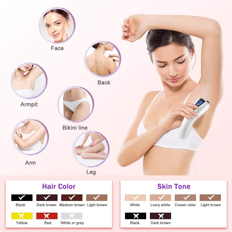 Best Hair Removal Device for Men & Women - Upgraded Epilator for Face, Body & Bikini Line - Painless & Long-Lasting Smooth Skin at Home