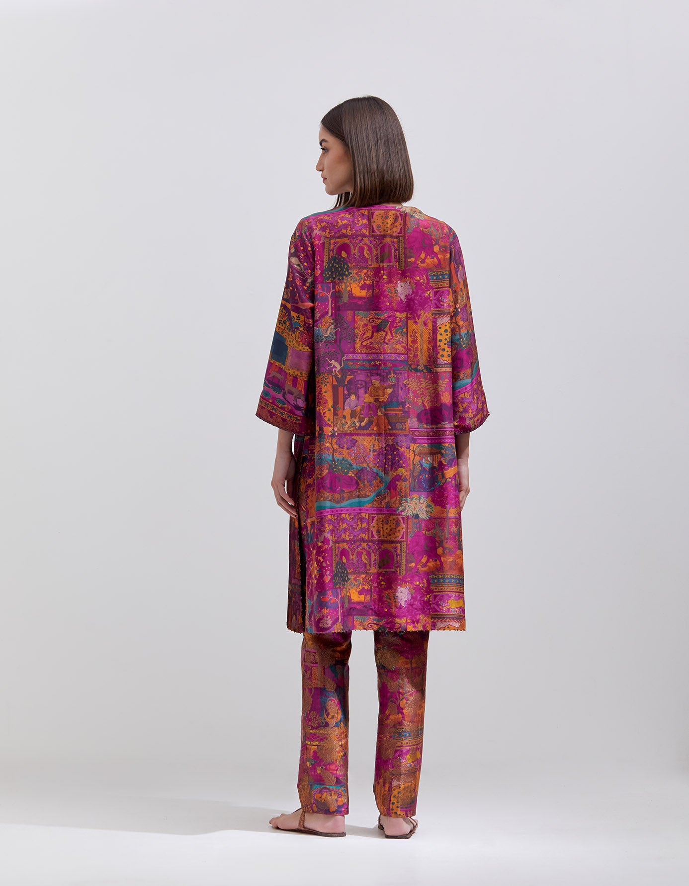 Elegant Purple Silk Pintuck Damini Kurta for Women | Traditional Indian Ethnic Wear | Perfect for Festivals, Weddings & Special Occasions